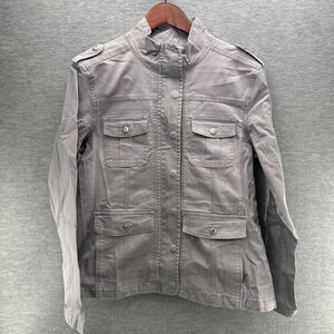 KENSIE JEANS - Women’s Denim Gray Jean Military Utility Jacket Large (A5)